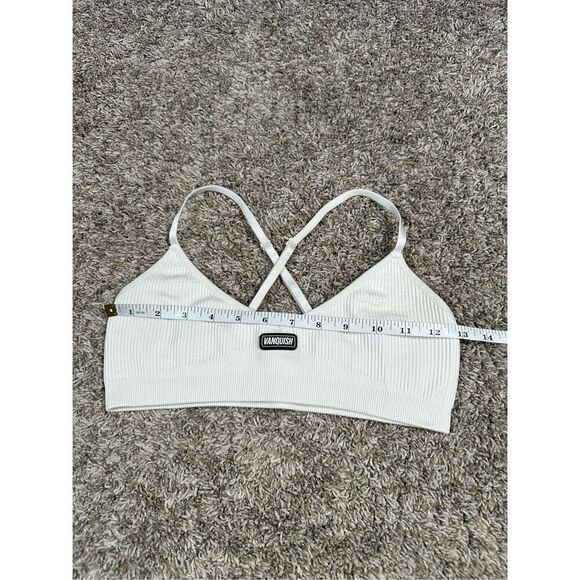 Vanquish Ribbed Seamless Marshmallow White Cross Back Low Support Sports Bra M - Picture 6 of 8